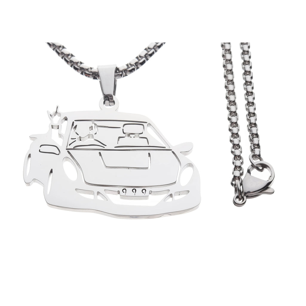 Stainless Steel Juice Car Logo Pendant Necklace