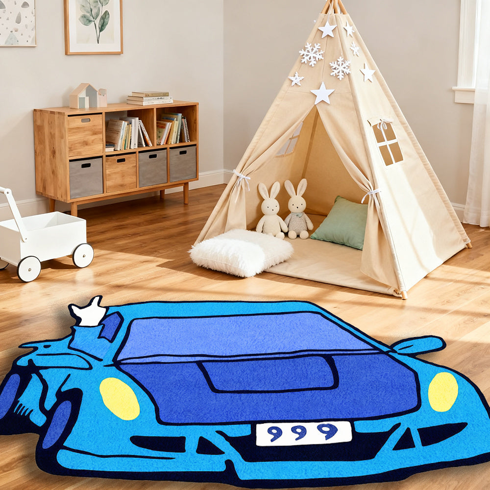 1pc 999 Car Shaped Door Mat Easy to Clean – Ideal for Entryways, Bedrooms, Gaming Rooms