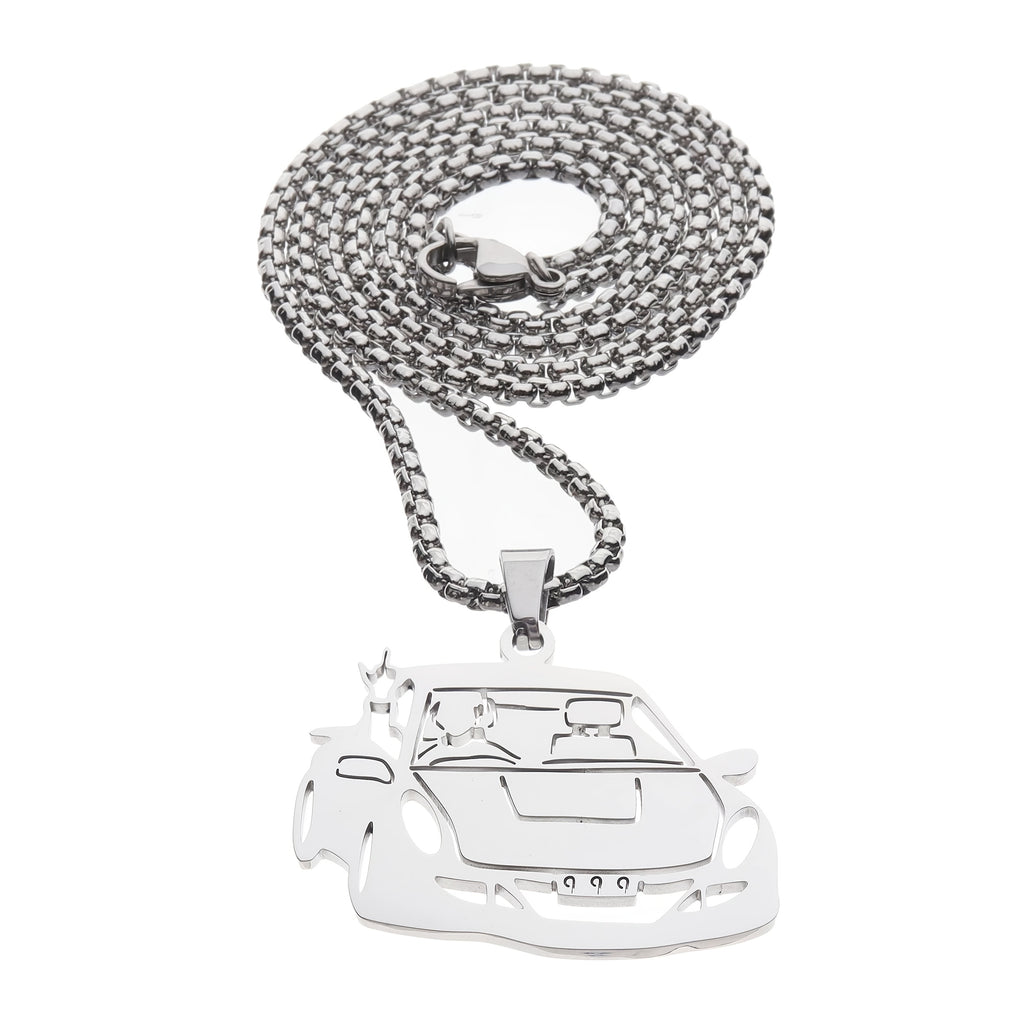 Stainless Steel Juice Car Logo Pendant Necklace